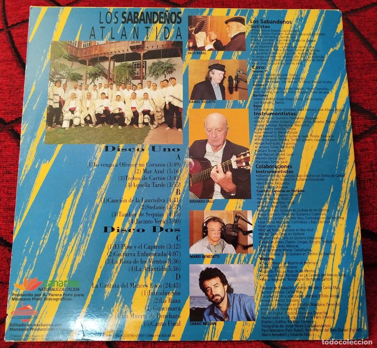 Discos de vinilo: LOS SABANDE&Ntilde;OS ** Atlantida ** DOBLE VINILO LP 1994 - Foto 2