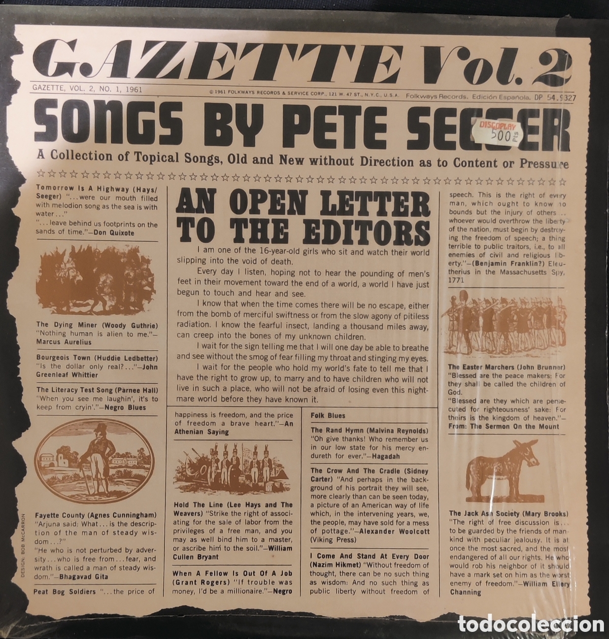 Discos de vinilo: Long Play vinilo Pete Seeger - Foto 1