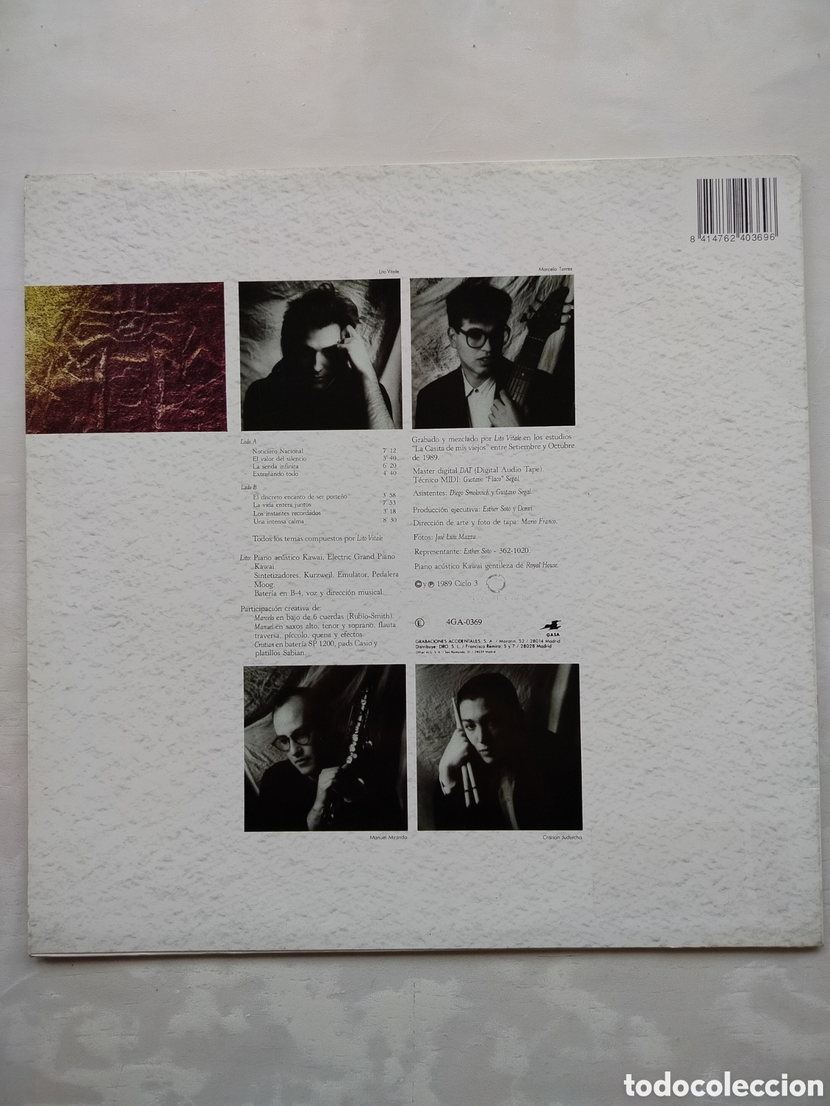 Discos de vinilo: LP Lito Vitale Cuarteto - Foto 2
