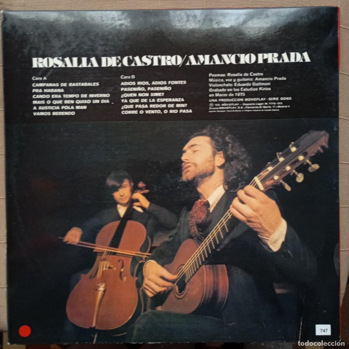 Discos de vinilo: ROSALIA DE CASTRO. AMANCIO PRADA. Disco vinilo. - Foto 2