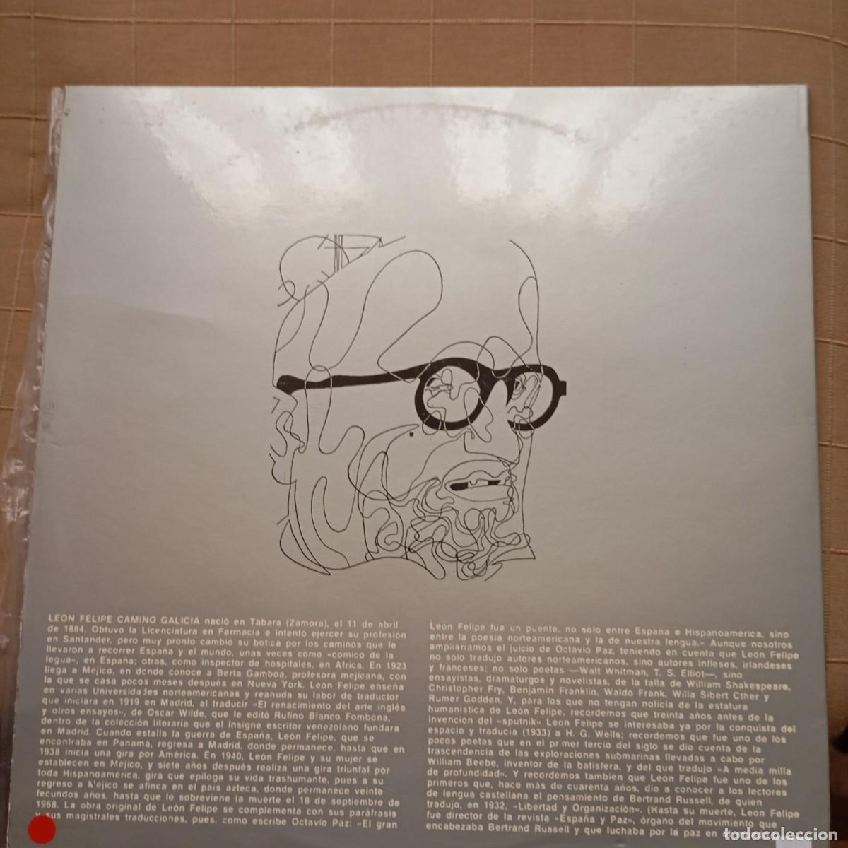 Discos de vinilo: LEON FELIPE Y SUS INTERPRETES/1. Disco vinilo. - Foto 2