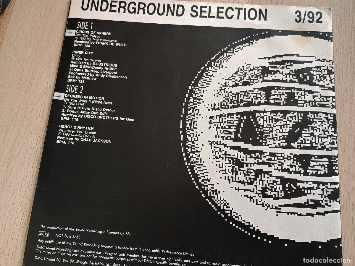 Discos de vinilo: Underground Selection 3/92 UK 1992 Electronic House - Foto 3