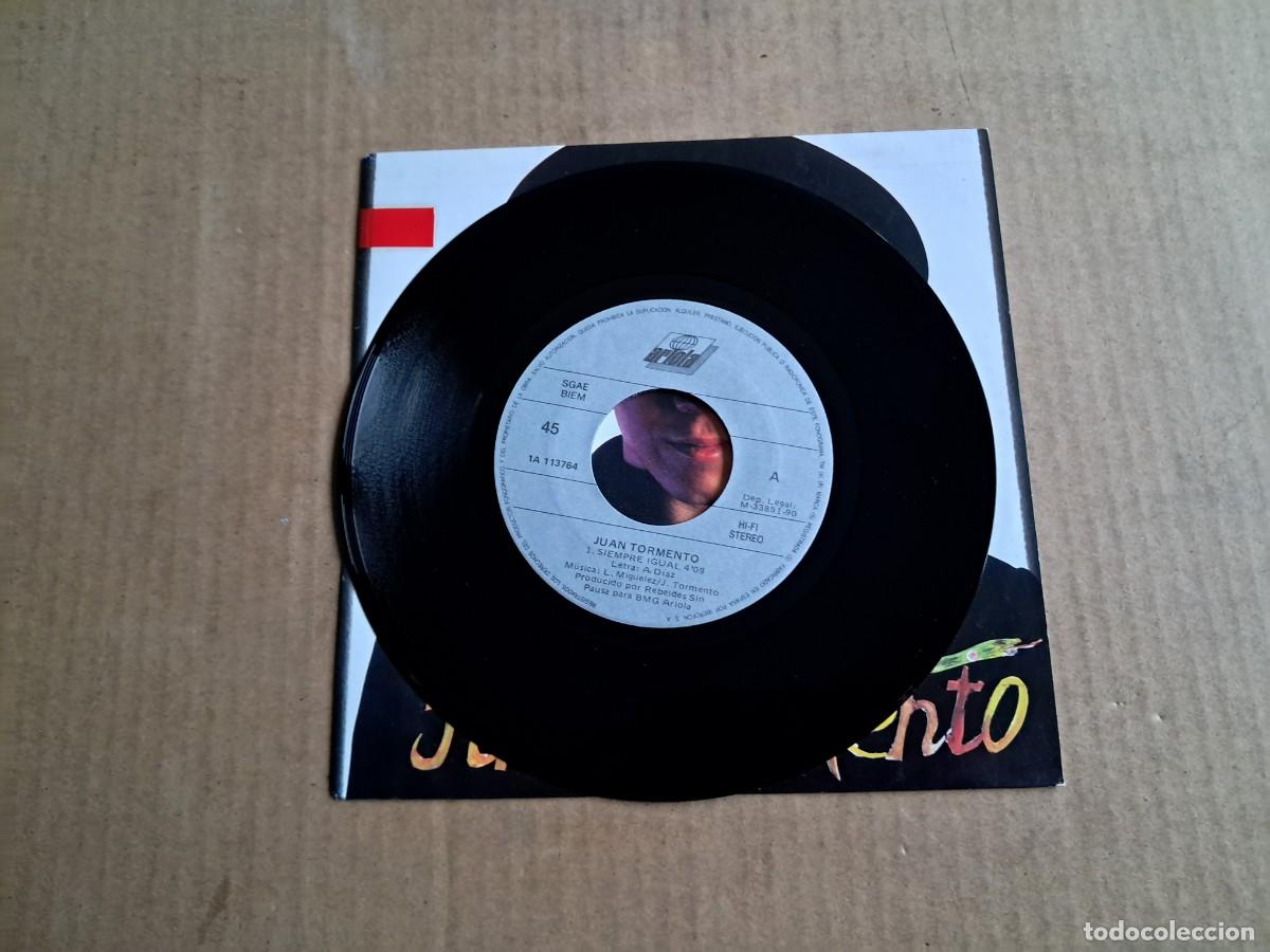 Discos de vinilo: JUAN TORMENTO - SIEMPRE IGUAL SINGLE 1990 - Foto 2