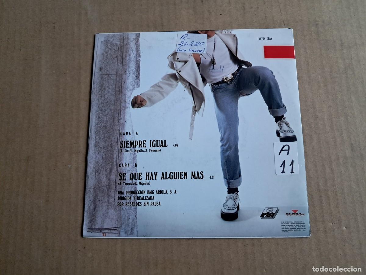 Discos de vinilo: JUAN TORMENTO - SIEMPRE IGUAL SINGLE 1990 - Foto 3