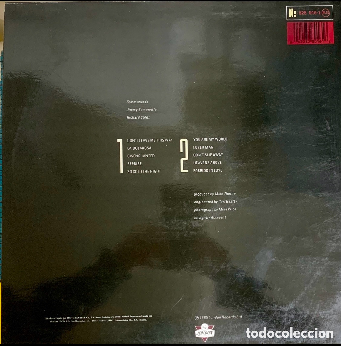 Discos de vinilo: Disco Vinilo LP. The Communards. &ldquo;The Communards&rdquo;. 1985. - Foto 2