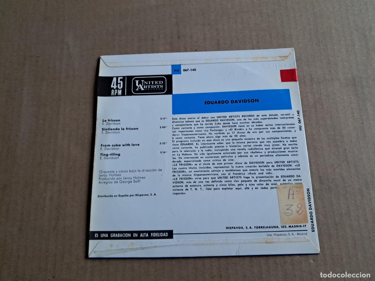 Discos de vinilo: EDUARDO DAVIDSON - LE FRISSON EP 1967 - Foto 3
