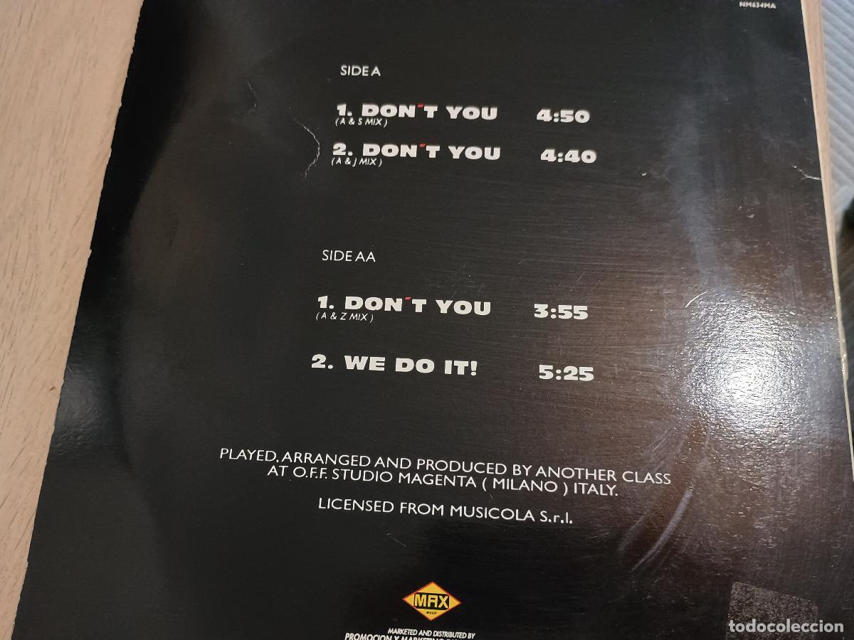 Discos de vinilo: Another Class &ndash; Dont You Spain 1992 Electronic Techno, Synth-pop - Foto 3