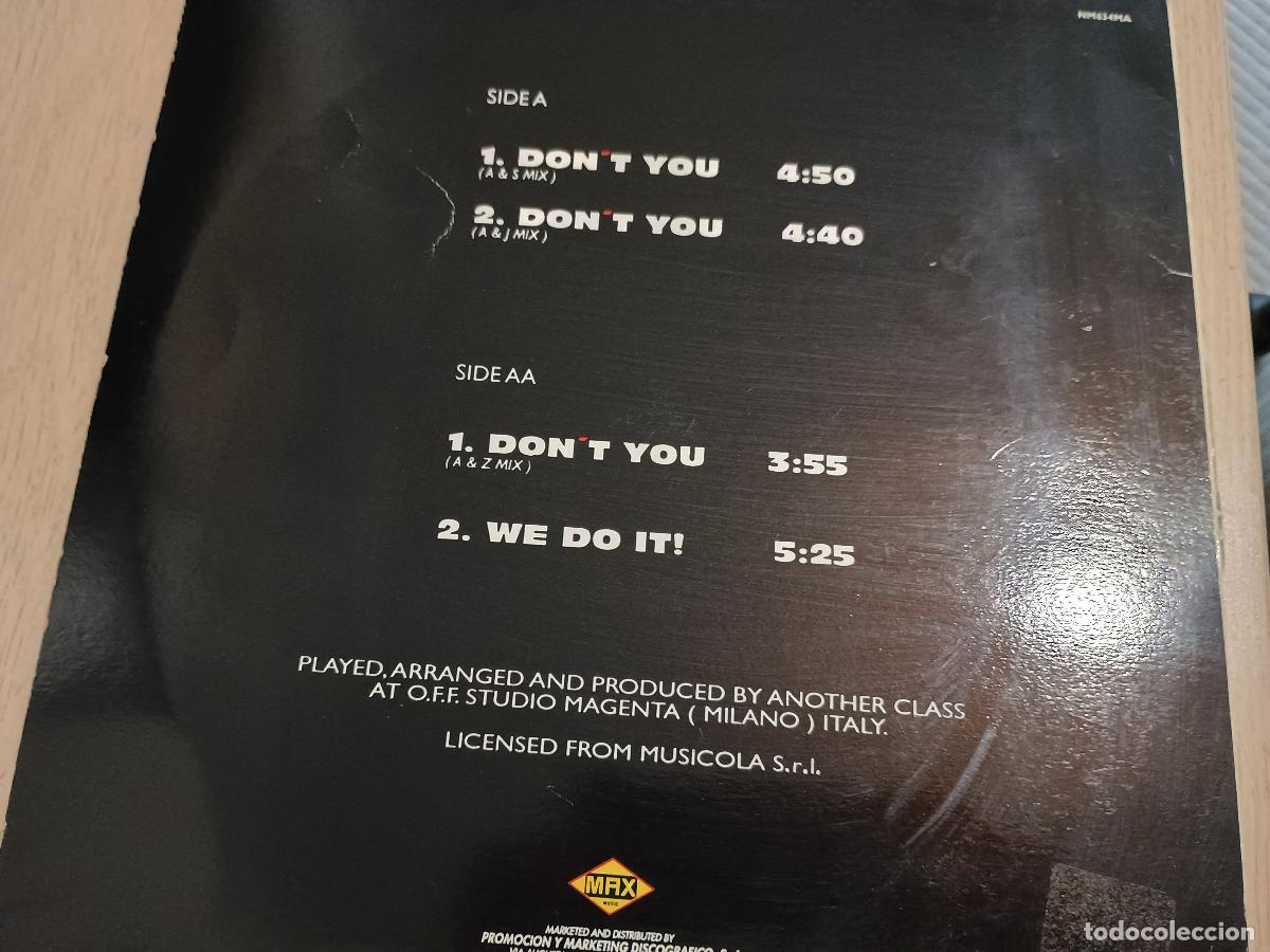 Discos de vinilo: Another Class &ndash; Dont You Spain 1992 Electronic Techno, Synth-pop - Foto 4