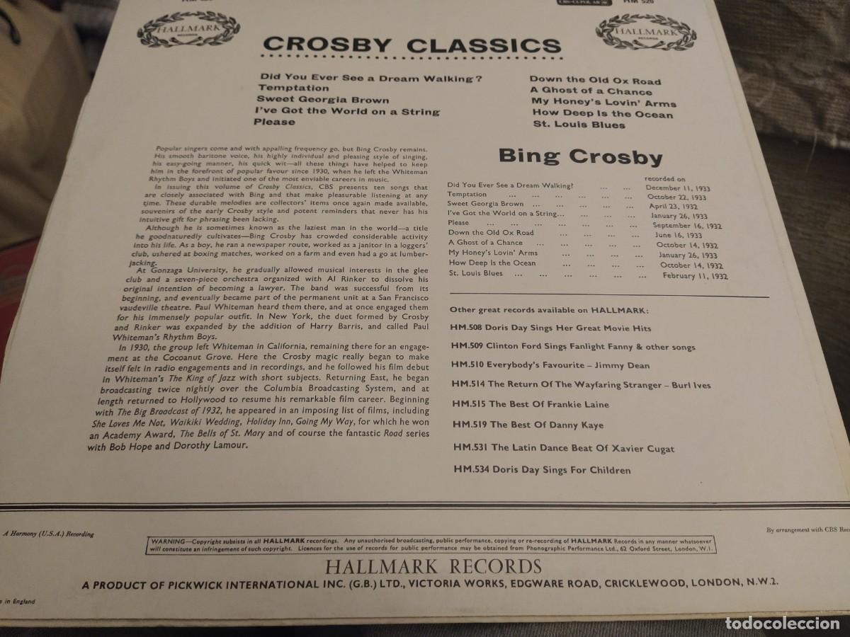 Discos de vinilo: Crosby Classics - Bing Crosby lp england - Foto 2