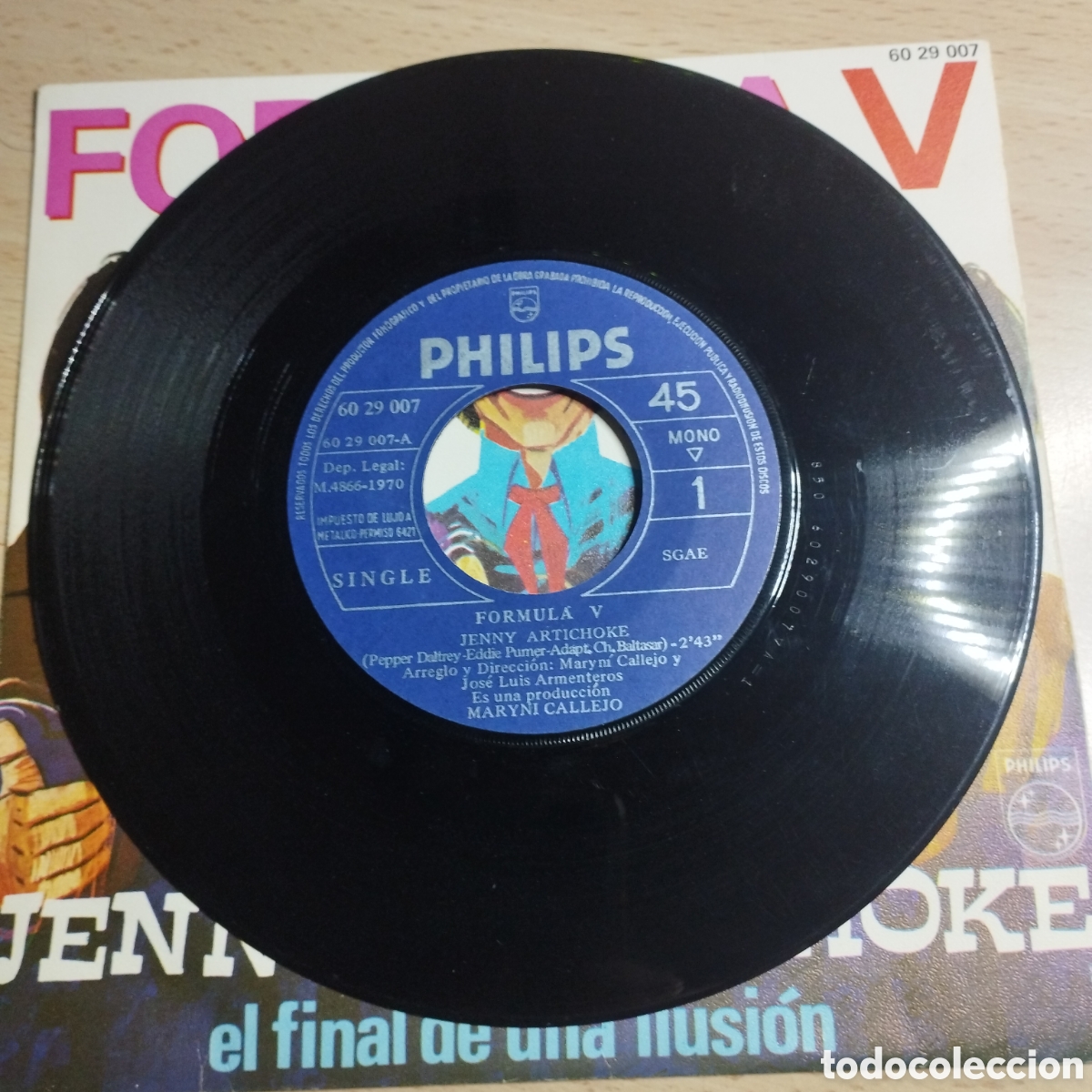 Discos de vinilo: Single 7&rdquo; Formula V. 1970. Jenny Antichoque + el final de una ilusi&oacute;n. - Foto 3