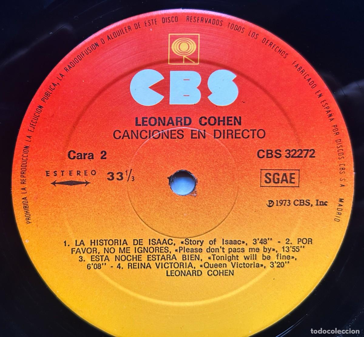 Discos de vinilo: Leonard Cohen - Live Songs - LP - Foto 6
