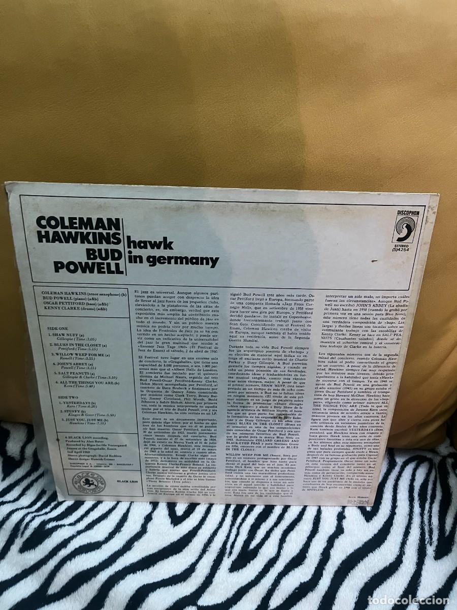 Discos de vinilo: Coleman Hawkins, Bud Powell Hawk In Germany - Foto 2