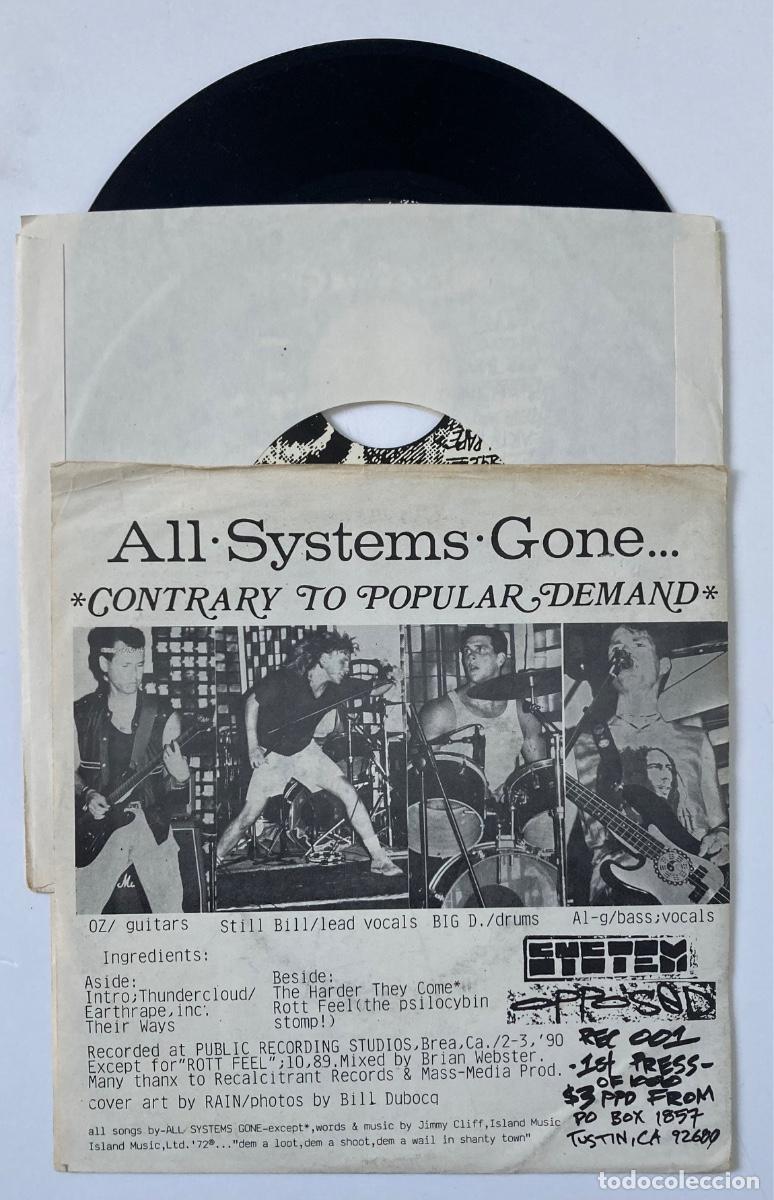 Discos de vinilo: ALL SYSTEMS GONE EP vinilo Contrary to popular demand - Foto 2