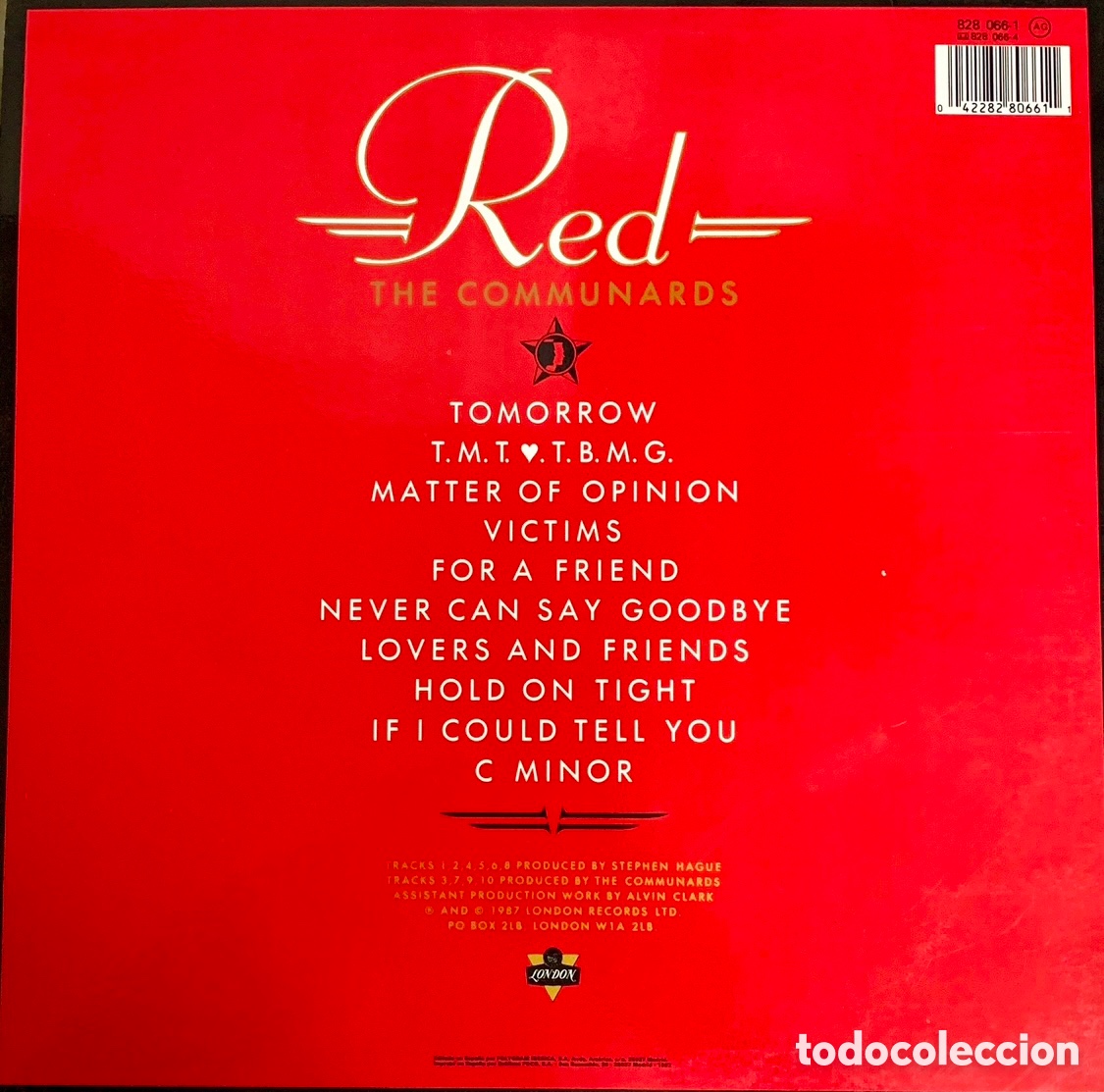 Discos de vinilo: Disco Vinilo LP. The Communards. &ldquo;Red&rdquo;. 1987. - Foto 2