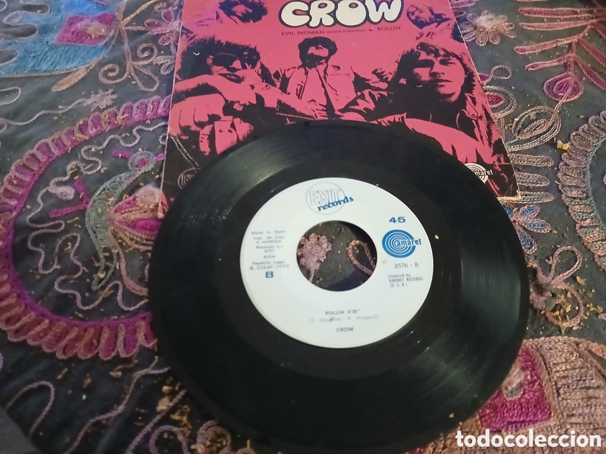Discos de vinilo: CROW - EVIL WOMAN - SINGLE - SPAIN - EXIT RECORDS - L - - Foto 2