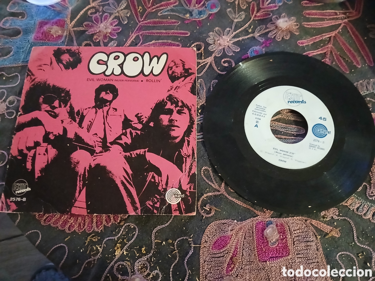 Discos de vinilo: CROW - EVIL WOMAN - SINGLE - SPAIN - EXIT RECORDS - L - - Foto 1