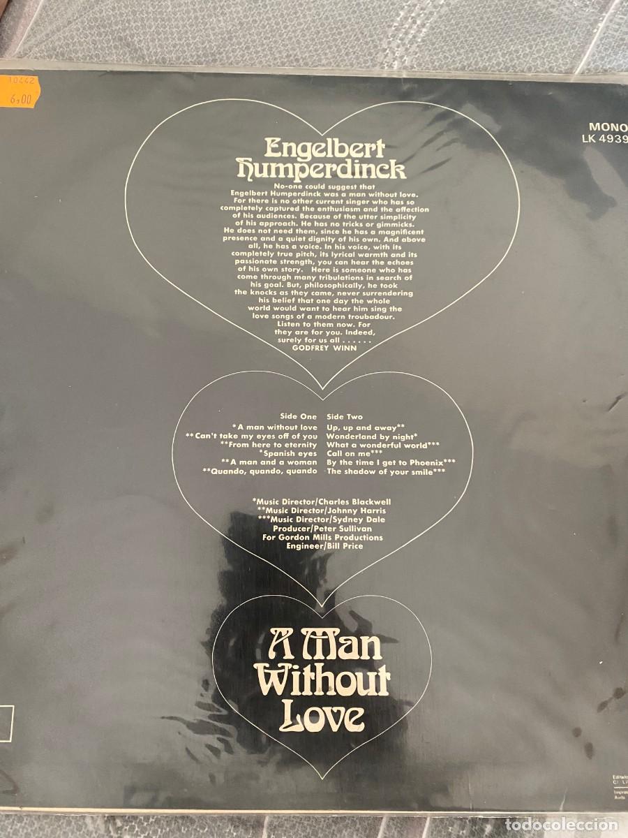 Discos de vinilo: ENGELBERT HUMPERDINCK A MAN WITHOUT LOVE LP - Foto 2