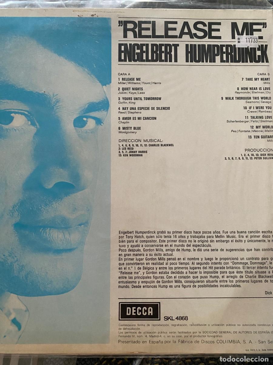 Discos de vinilo: ENGELBERT HUMPERDINCK RELEASE ME SELLO DECCA - Foto 2