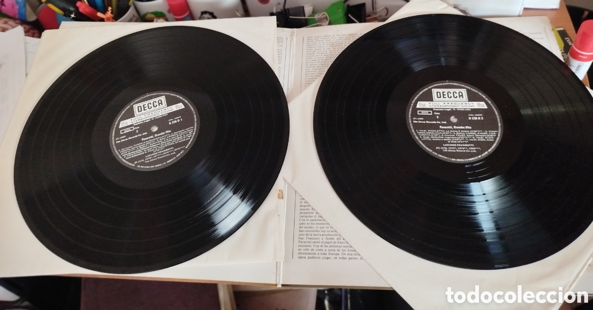 Discos de vinilo: Pavarottis greatest hits. Doble LP - Foto 2