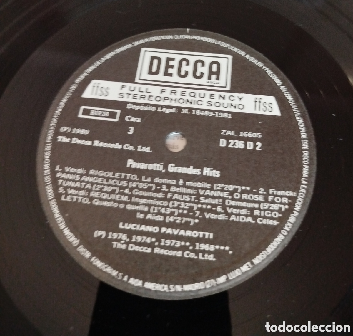 Discos de vinilo: Pavarottis greatest hits. Doble LP - Foto 3