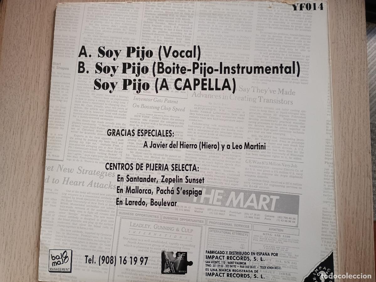 Discos de vinilo: Poly - C &ndash; &rdquo;Soy Pijo&rdquo;......Y Qu&eacute;... 1990 - Foto 4