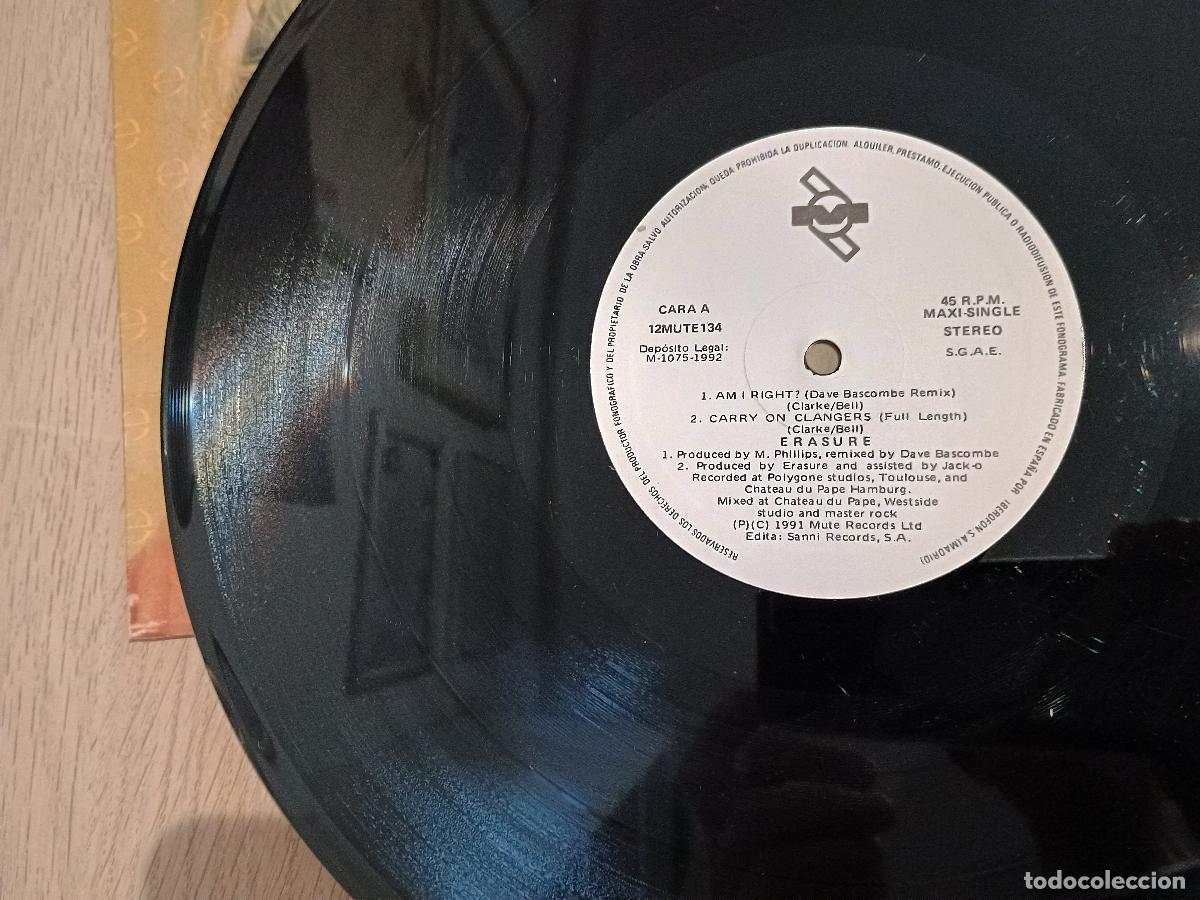 Discos de vinilo: Erasure &lrm;&ndash; Am I Right? Spain 1991 Electronic Synth-pop - Foto 4
