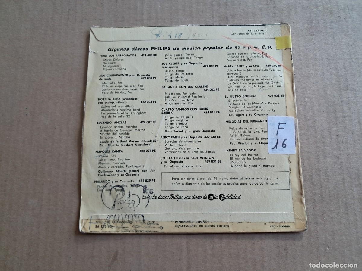 Discos de vinilo: CANCIONES DE LA MILICIA EP - Foto 3