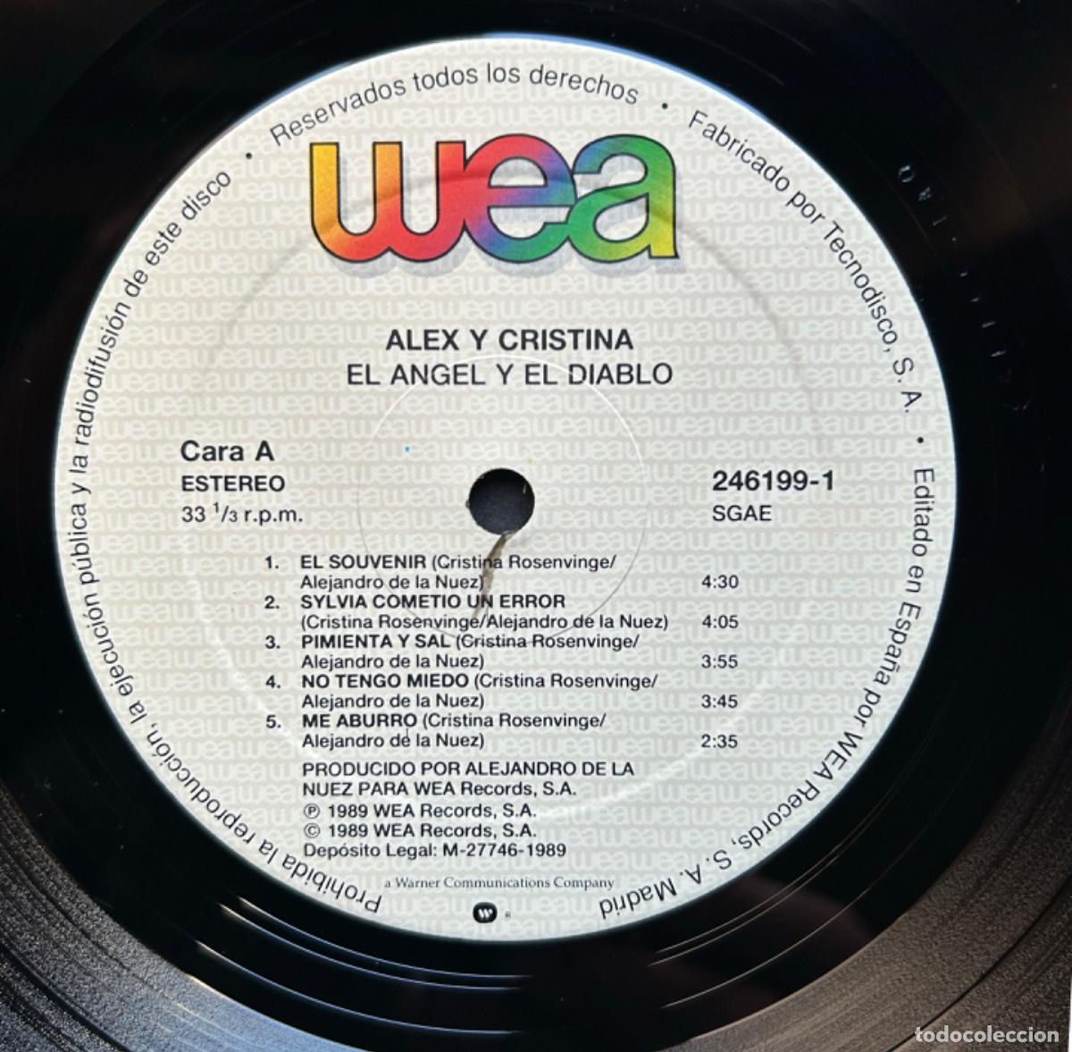 Discos de vinilo: Alex & Cristina - El &Aacute;ngel Y El Diablo - LP - Foto 5