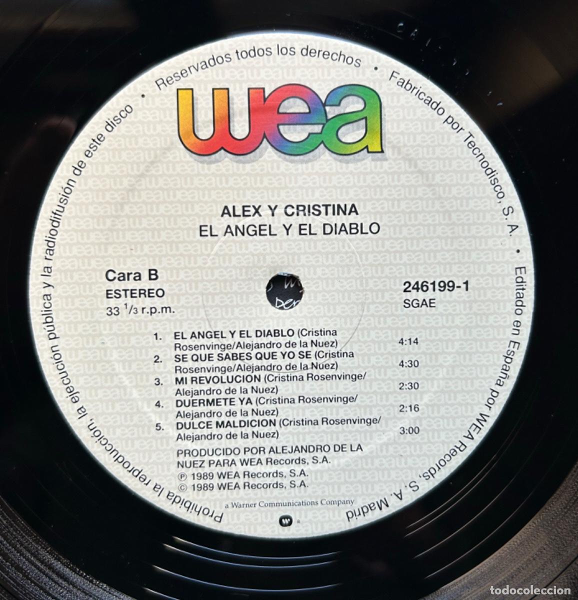Discos de vinilo: Alex & Cristina - El &Aacute;ngel Y El Diablo - LP - Foto 7