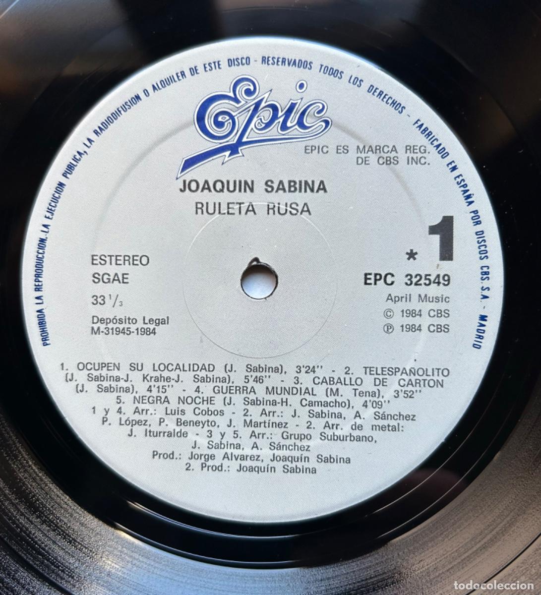 Discos de vinilo: Joaqu&iacute;n Sabina - Ruleta Rusa - LP - Foto 5