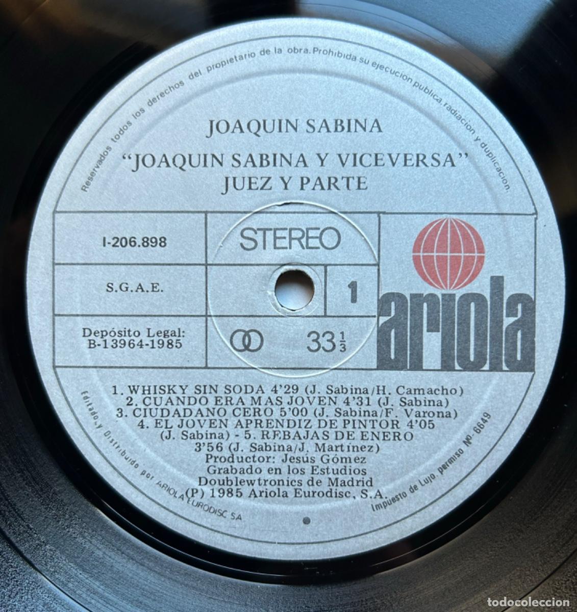 Discos de vinilo: Joaqu&iacute;n Sabina y Viceversa - Juez Y Parte - LP - Foto 6