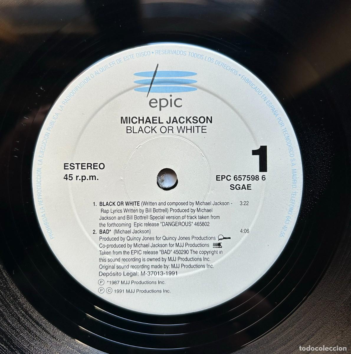 Discos de vinilo: Michael Jackson - Black Or White - MAXI 12&rdquo; - Foto 5