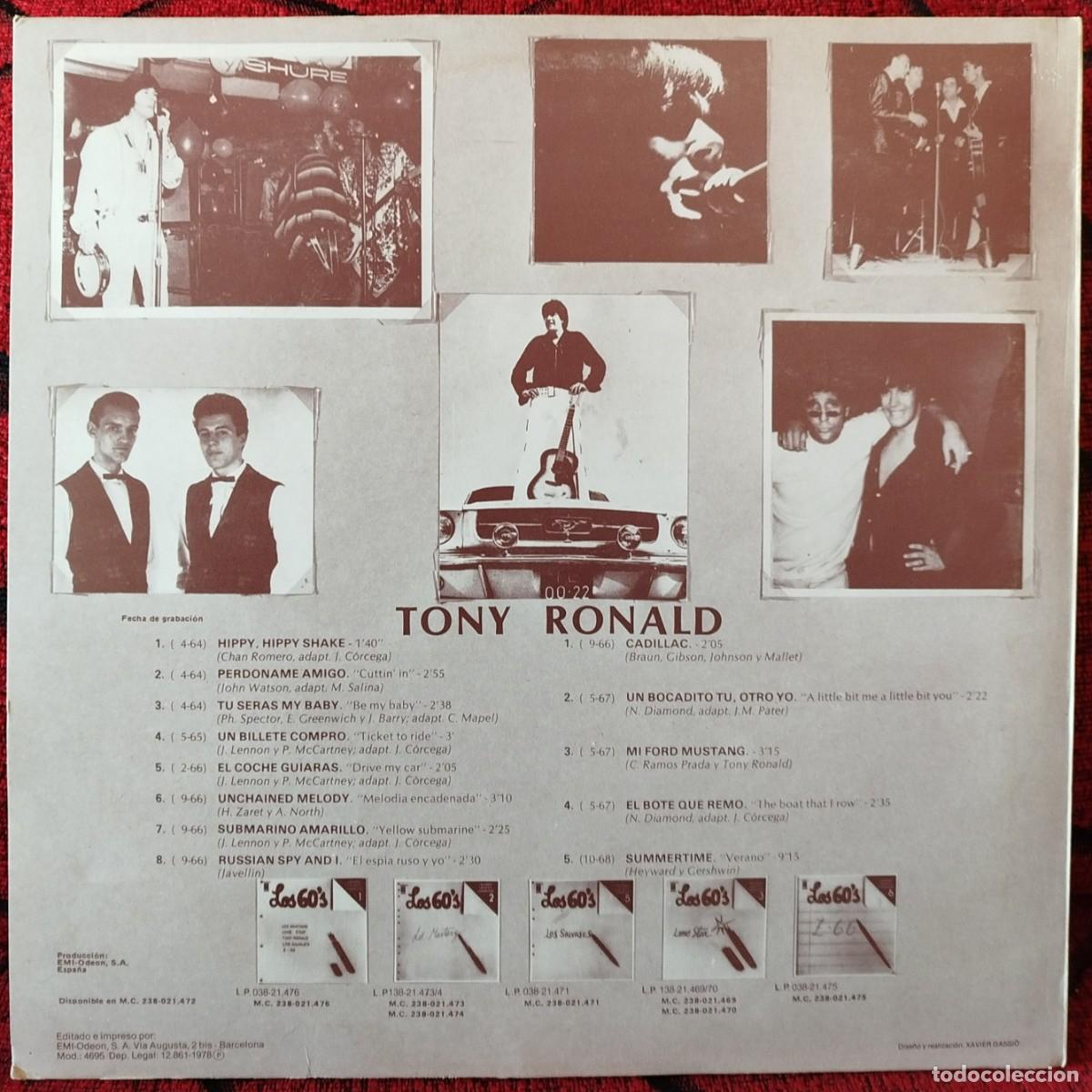 Discos de vinilo: TONY RONALD ** Los 60s ** VINILO LP 1978 - Foto 2