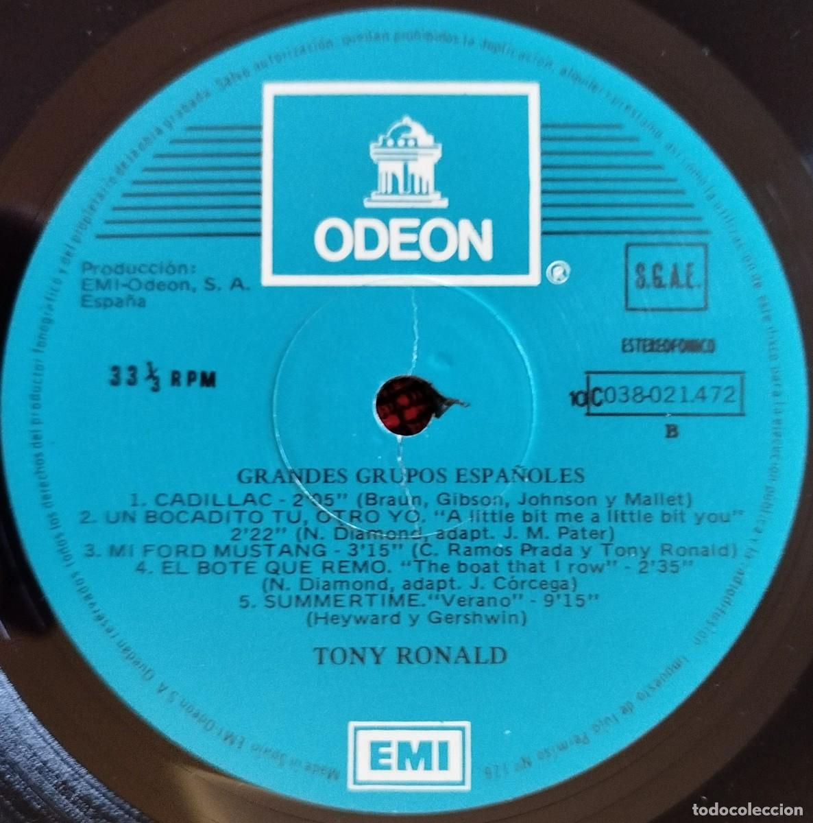 Discos de vinilo: TONY RONALD ** Los 60s ** VINILO LP 1978 - Foto 4