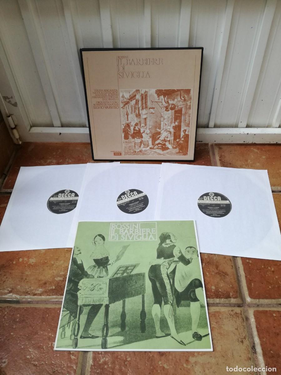 Disques de vinyle: CAJA CON 3 LPs + AMPLIO LIBRETO DE ROSSINI-IL BARBIERE DI SIVIGLIA-EN EXCELENTE ESTADO