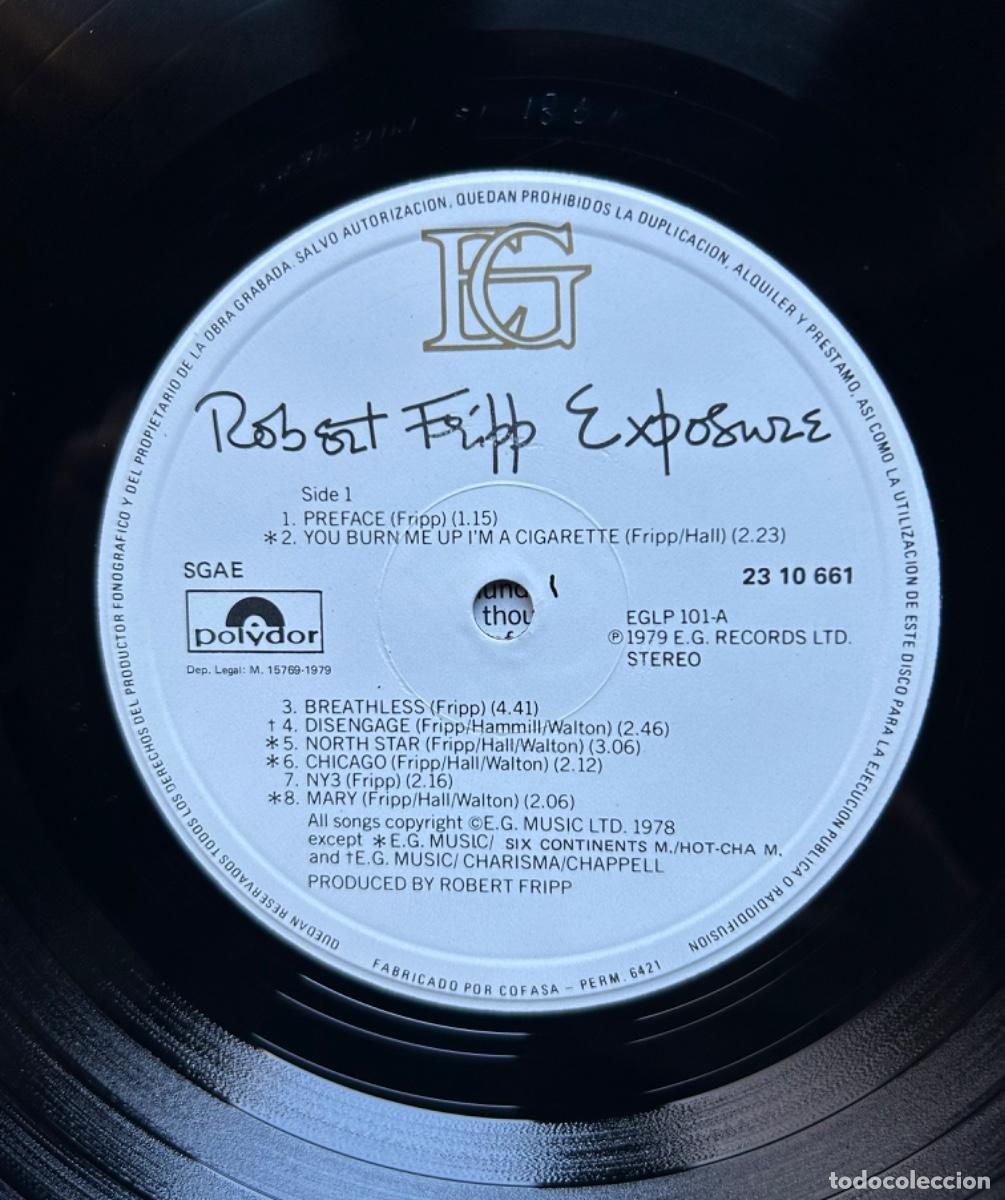 Discos de vinilo: Robert Fripp - Exposure - LP - Foto 6