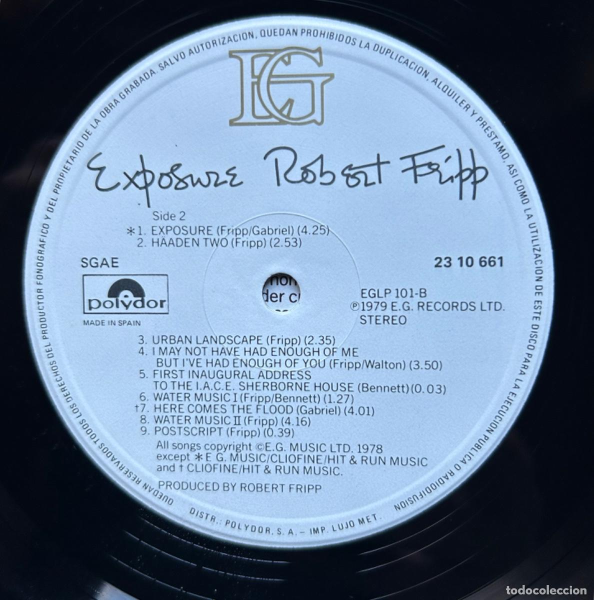 Discos de vinilo: Robert Fripp - Exposure - LP - Foto 8