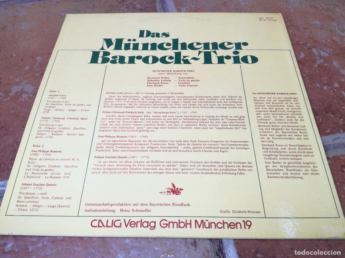 Discos de vinilo: DAS MUNCHENER BAROCK-TRIO-ORIGINAL 1974 - Foto 2