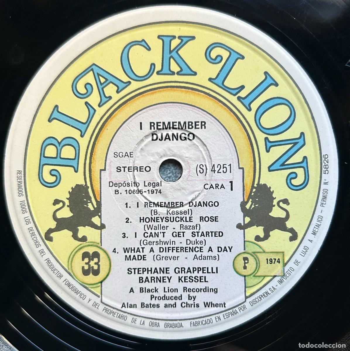 Discos de vinilo: St&eacute;phane Grappelli / Barney Kessel - I Remember Django - LP - Foto 6
