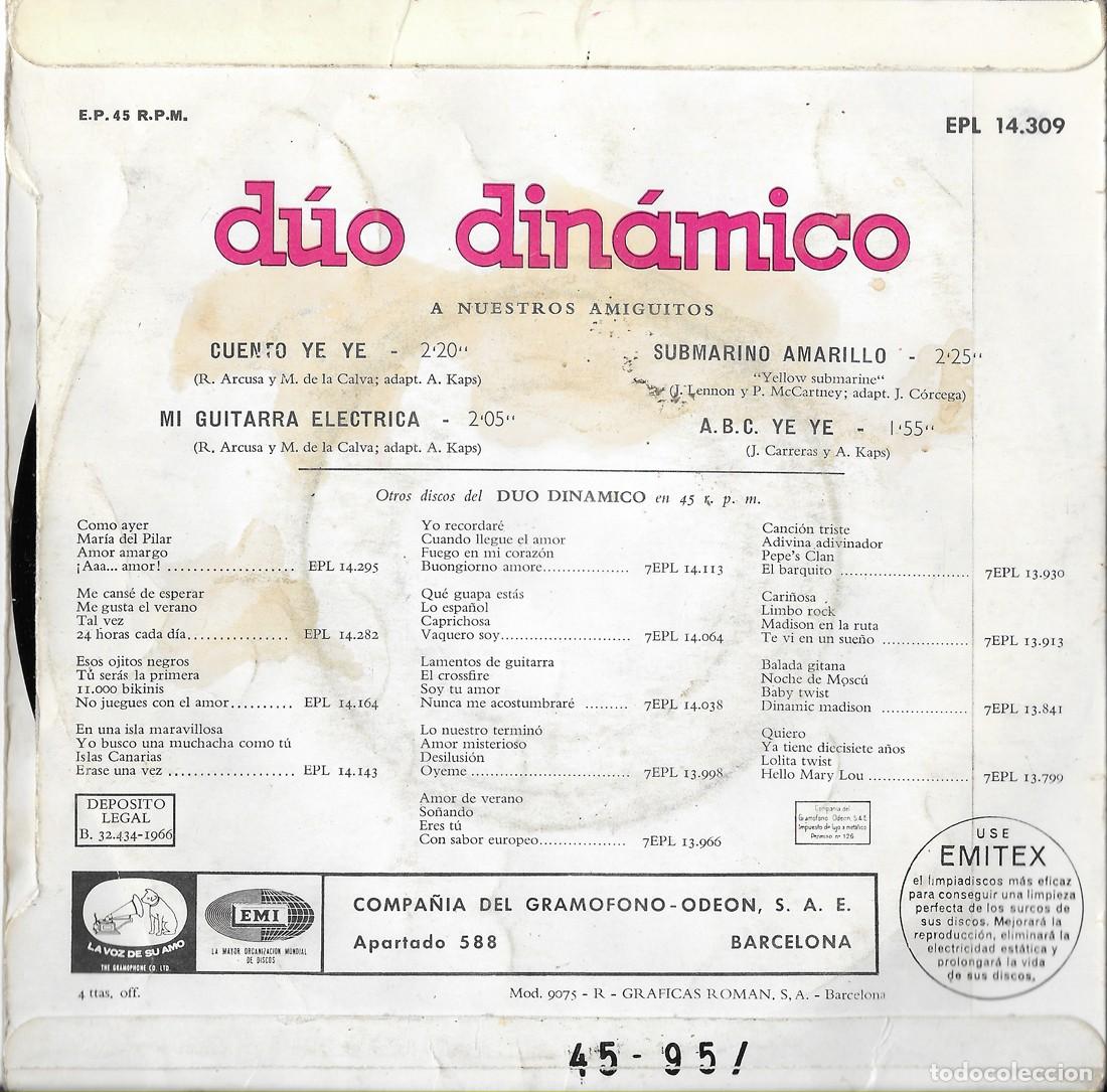 Discos de vinilo: DUO DINAMICO EP CUENTO YE-YE +3 1966 - Foto 2