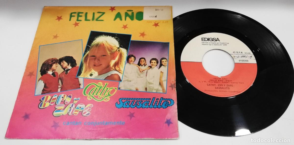 Discos de vinilo: SCO18-Zipi Y Zape - Cathy - Sausalito - Feliz A&ntilde;o (7&rdquo;, Single)