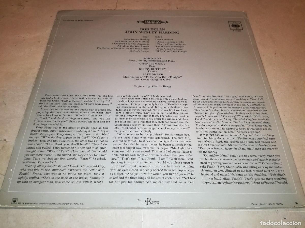 Discos de vinilo: BOB DYLAN-JOHN WESLEY HARDING-ORIGINAL 1968 - Foto 2