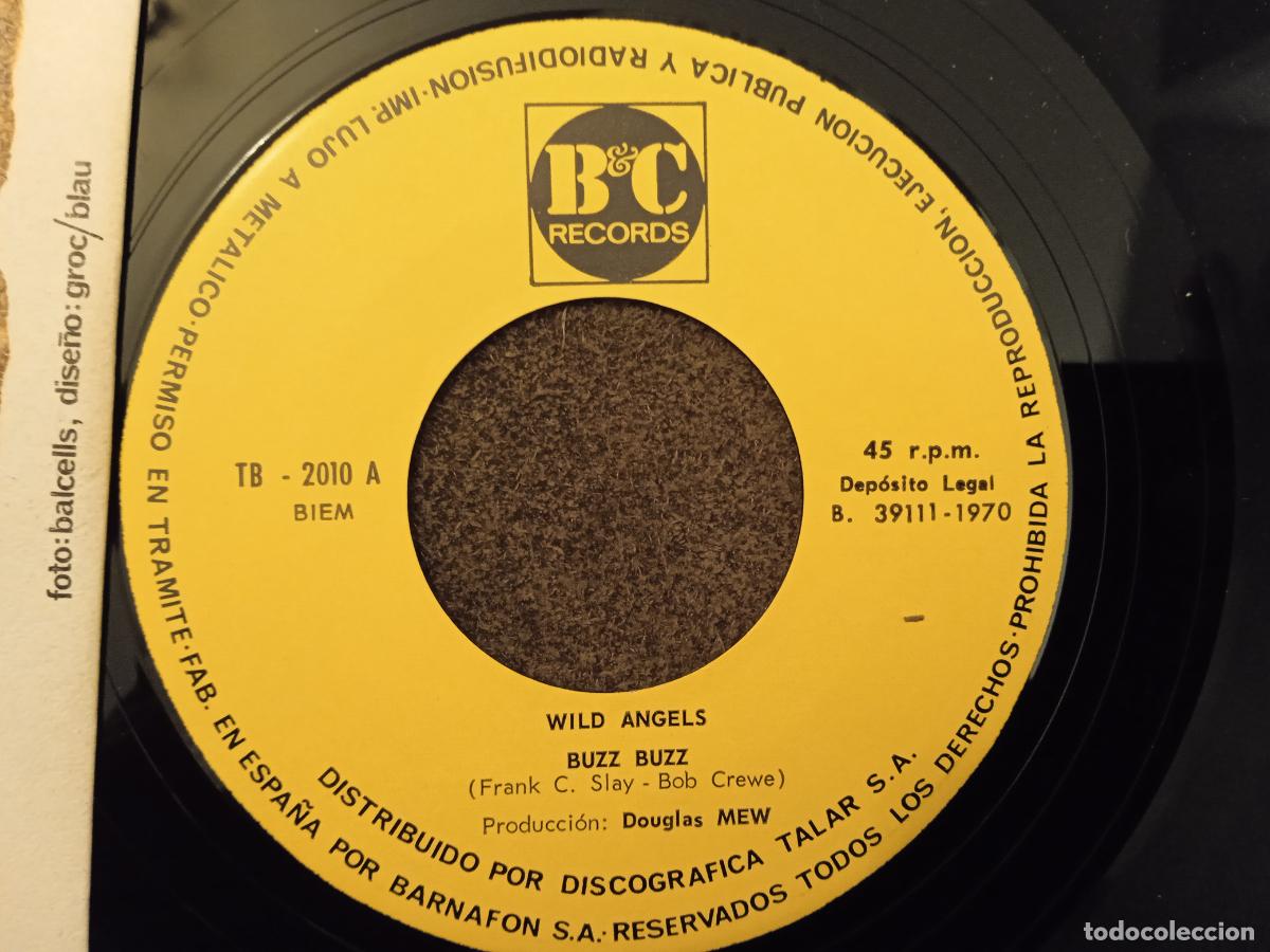 Discos de vinilo: WILD ANGELS. SINGLE. BUZZ BUZZ. MADE IN SPAIN. 1970. - Foto 3
