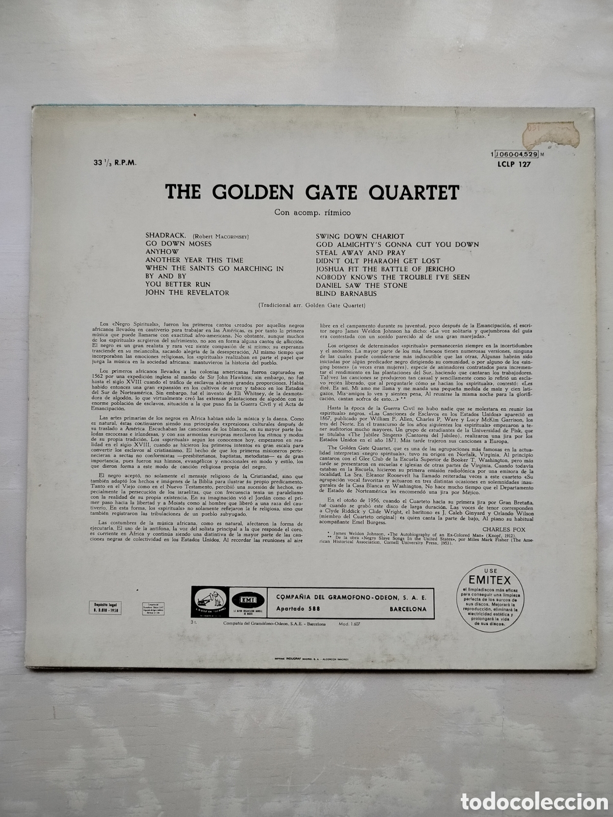 Discos de vinilo: LP The Golden Gate Quartet - Foto 2