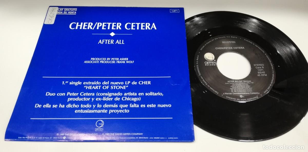 Discos de vinilo: SCO20-Cher / Peter Cetera - After All (7&rdquo;, Single, Promo) - Foto 2