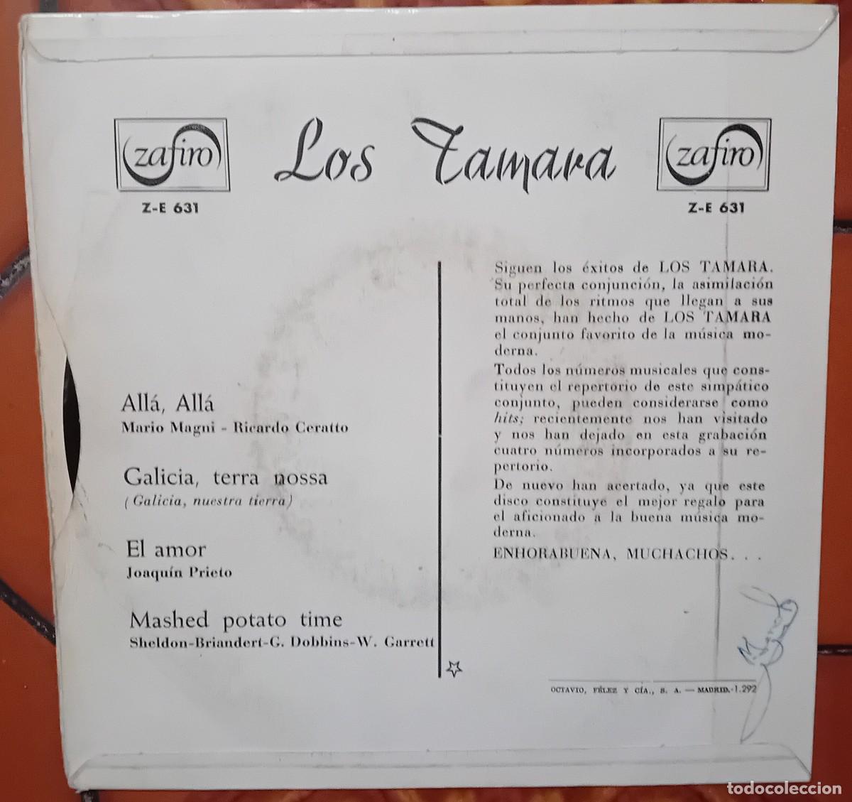 Discos de vinilo: EP. LOS TAMARA. ALL&Aacute; ALL&Aacute;+3 - Foto 2