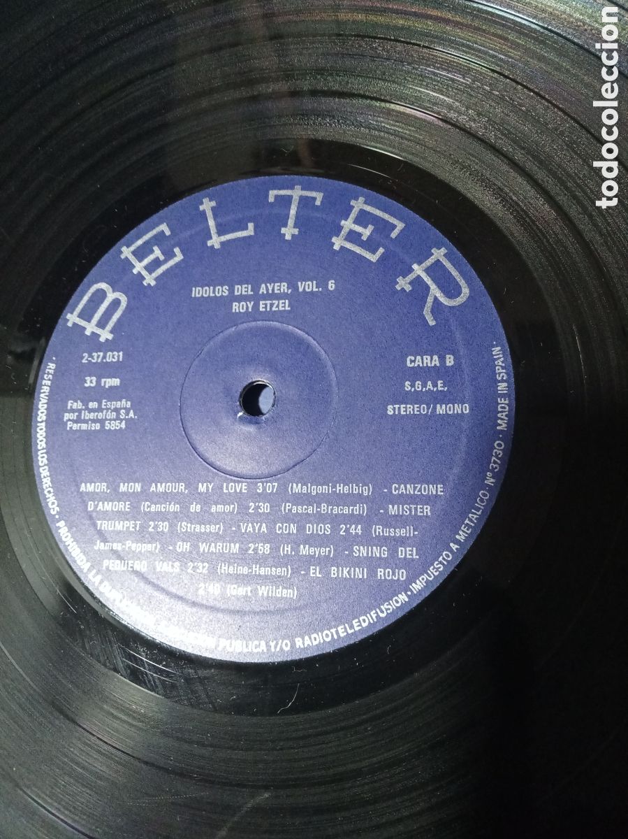 Discos de vinilo: Idolos del Ayer n&ordm; 6 Roy Etzel - Foto 4