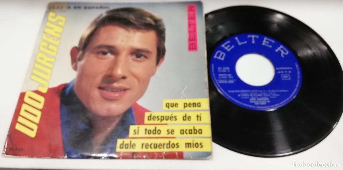 Discos de vinil: SCO21-Udo Jurgens- Dale Recuerdos Mios / Si Todo Se Acaba / Despues De Ti / Que Pena (7&rdquo;, EP)