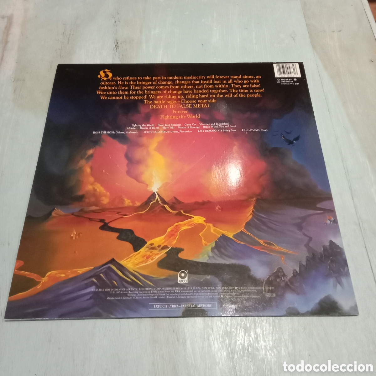 Discos de vinilo: MANOWAR - FIGHTING THE WORLD - LP - Foto 2
