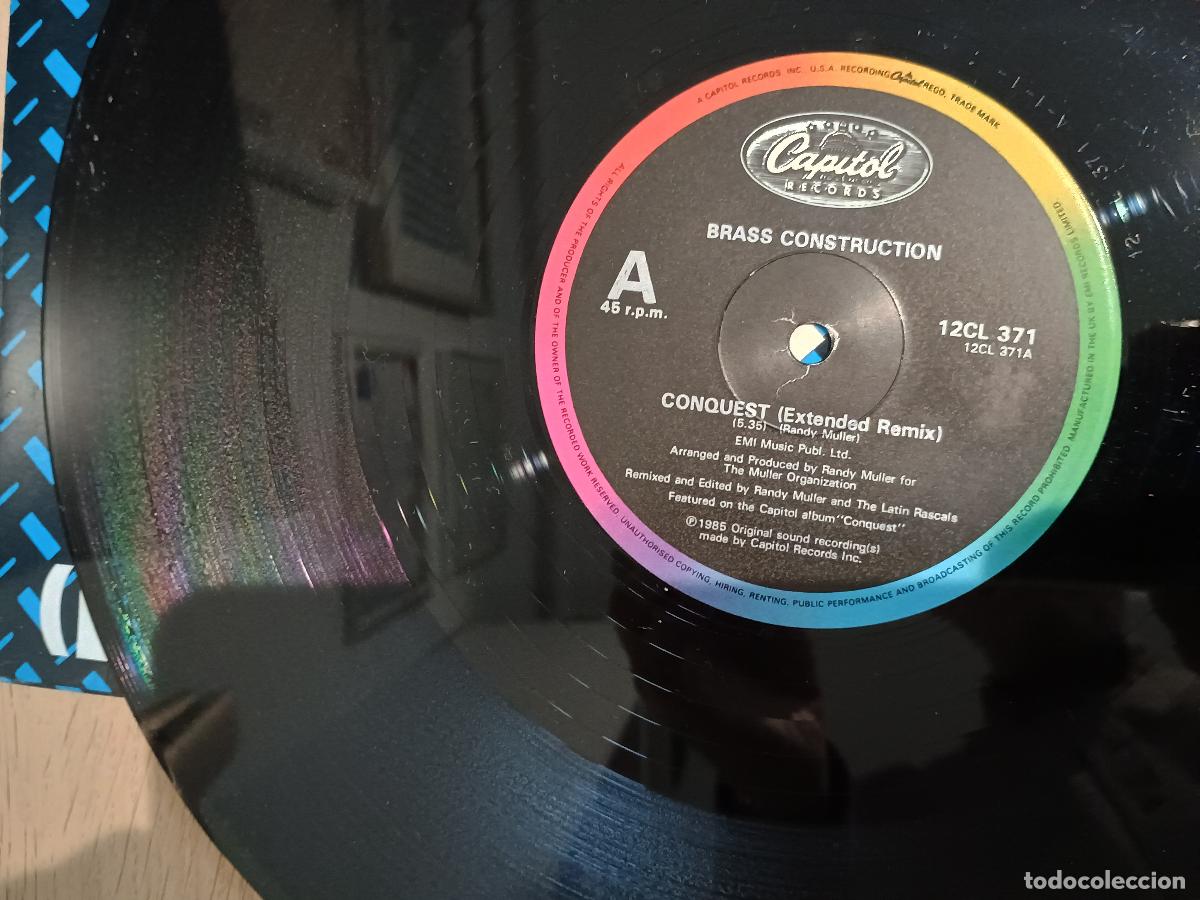 Discos de vinilo: Brass Construction &ndash; Conquest / Zig Zag (Extended Re-Mixes) 1985 disco Electronic - Foto 4